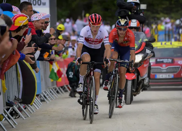 Giulio Ciccone en Dylan Teuns op La Planche des Belles Filles