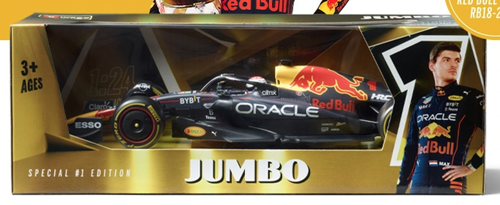 Je kan bij Jumbo weer sparen voor een schaalmodel van de raceauto van Max Verstappen | Upcoming