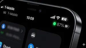 Groene stipje telefoon.