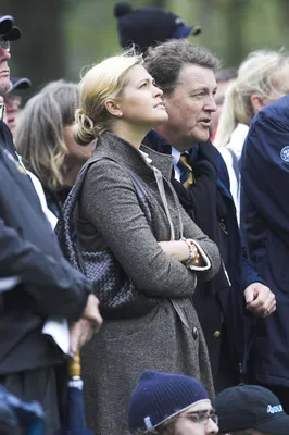 Langs de green, bij de presentatie van de Solheim Cup. 