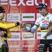 wout van aert en mathieu van der poel op het podium