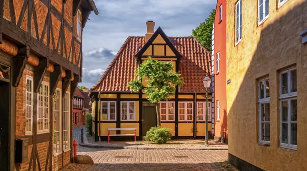 In het stadje Ribe in Denemarken
