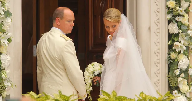 Prins Albert en prinses Charlene bij hun huwelijksdag in 2011.