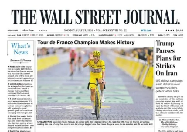 The Wall Street Journal na Tour de France 2026.