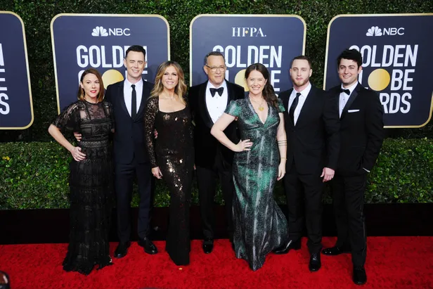 V.l.n.r: Samantha Bryant, Colin Hanks, Rita Wilson, Tom Hanks, Elizabeth Hanks, Chet Hanks en Truman Hanks | Fotografie: NL Beeld
