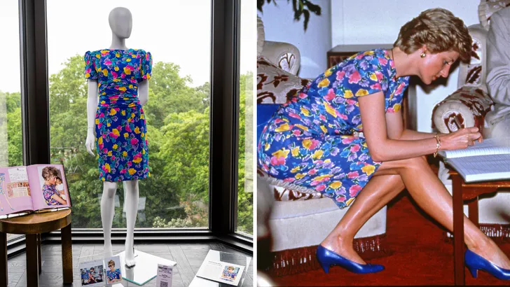 Tweeluik foto's van prinses Diana.