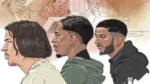 Rechtbanktekening van (VLNR) Marouane van E., Tayron Delgado M., Seif O.