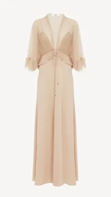 Chloé V-neck long dress in crêpe satin – € 3.490