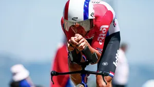 Huub Artz tijdens de tijdrit in de Tour de France