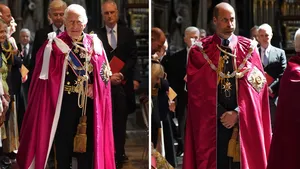 Tweeluik foto's van koning Charles en prins William bij de Order of the Bath-dienst, mei 2025.