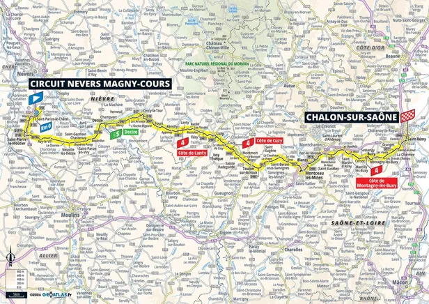 Map parcours etappe 12 Tour de France 2026